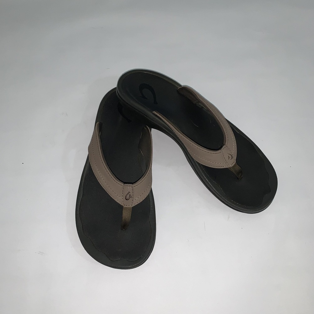 OluKai Ohana Sandals Womens Size 8 Brown Synthetic Thong Flip Flops Comfort